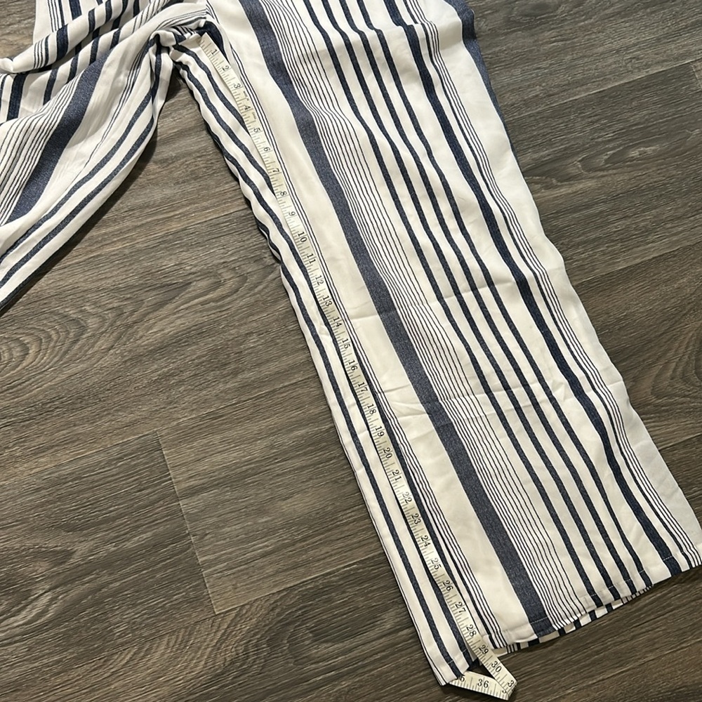 Wrangler Striped Jumpsuit Romper White Blue Lightweight Spaghetti Straps XL - Picture 10 of 12